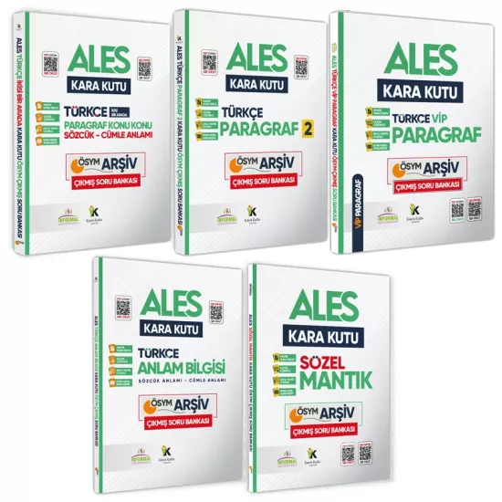 ALESin Kara Kutusu TÜRKÇE 5li ALTIN SET Konu Özetli Çözümlü ÖSYM ARŞİV Çıkmış Soru Bankası