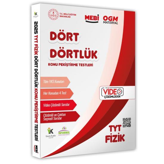 2025 YKS-TYT MEBİ-OGM Dört Dörtlük Fizik Pekiştirme Testi A4 Renkli Soru Bankası Video Çözümlü