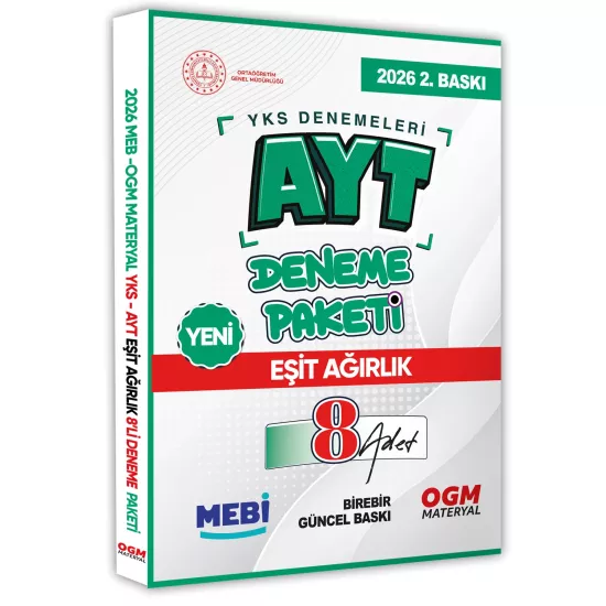 2026 YKS-AYT MEBİ ONLİNE Güncel EŞİT AĞIRLIK (TM) 8li Seri Deneme Fasikül Paketi (A4) BASKI ÜCRETİ
