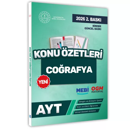 2026 YKS-AYT MEBİ-OGM Coğrafya Pratik Konu Özet Kitabı RENKLİ A4 Boyut Görsel Destekli BASKI ÜCRETİ