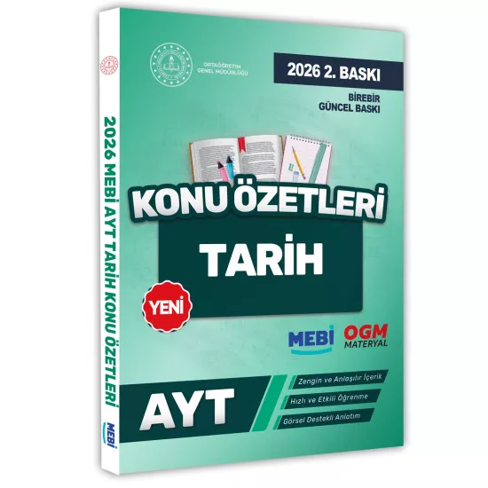 2026 YKS-AYT MEBİ-OGM Tarih Pratik Konu Özet Kitabı RENKLİ A4 Boyut Görsel Destekli BASKI ÜCRETİ