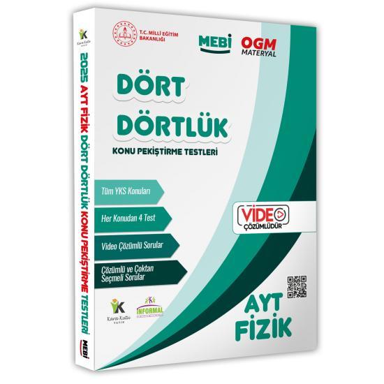 2025 YKS-AYT MEBİ-OGM Dört Dörtlük Fizik Pekiştirme Testi A4 Renkli Soru Bankası Video Çözümlü