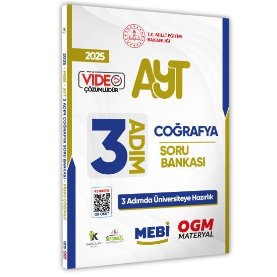 2025 AYT MEBİ-OGM 3 ADIM Coğrafya Soru Bankası RENKLİ A4 Boyut Video Çözümlü (Karakutu Katkılarıyla)