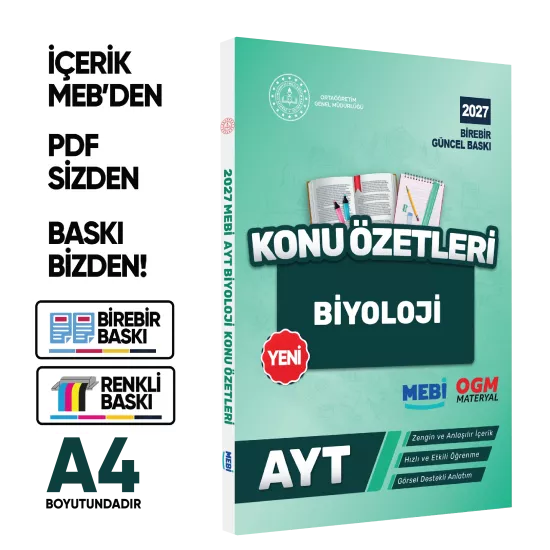 2027 YKS-AYT MEBİ-OGM Pratik Konu Özet Kitap SETİ RENKLİ A4 Boyut Görsel Destekli BASKI ÜCRETİ