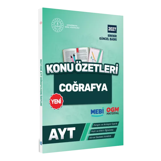 2027 YKS-AYT MEBİ-OGM Coğrafya Pratik Konu Özet Kitabı RENKLİ A4 Boyut Görsel Destekli BASKI ÜCRETİ