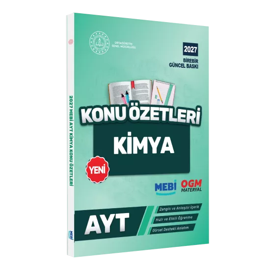 2027 YKS-AYT MEBİ-OGM Kimya Pratik Konu Özet Kitabı RENKLİ A4 Boyut Görsel Destekli BASKI ÜCRETİ