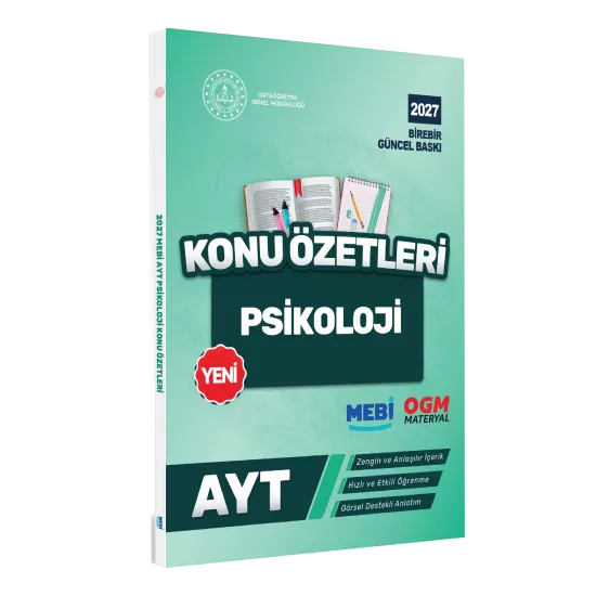 2027 YKS-AYT MEBİ-OGM Psikoloji Pratik Konu Özet Kitabı RENKLİ A4 Boyut Görsel Destekli BASKI ÜCRETİ