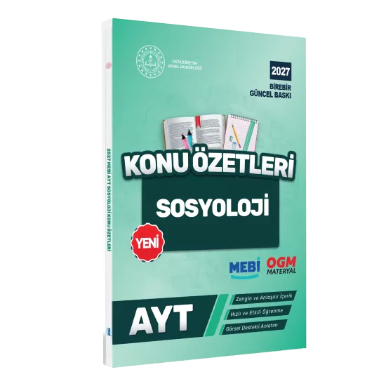2027 YKS-AYT MEBİ-OGM Sosyoloji Pratik Konu Özet Kitabı RENKLİ A4 Boyut Görsel Destekli BASKI ÜCRETİ