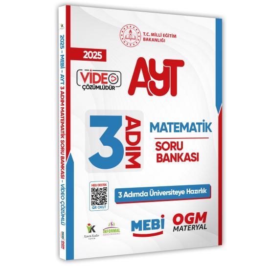 2025 AYT MEBİ-OGM 3 ADIM Matematik Soru Bankası RENKLİ A4 Boyut Video Çözümlü (Karakutu Katkılarıyla)