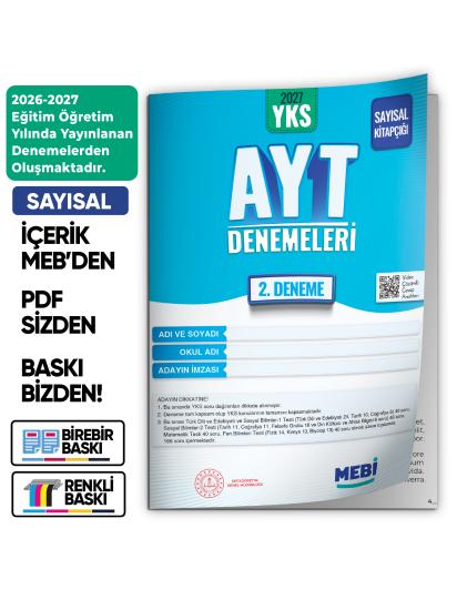 2027 YKS-AYT SAYISAL MEBİ ONLİNE Türkiye Geneli 2. Deneme Büyük Boy RENKLİ BASKI ÜCRETİ