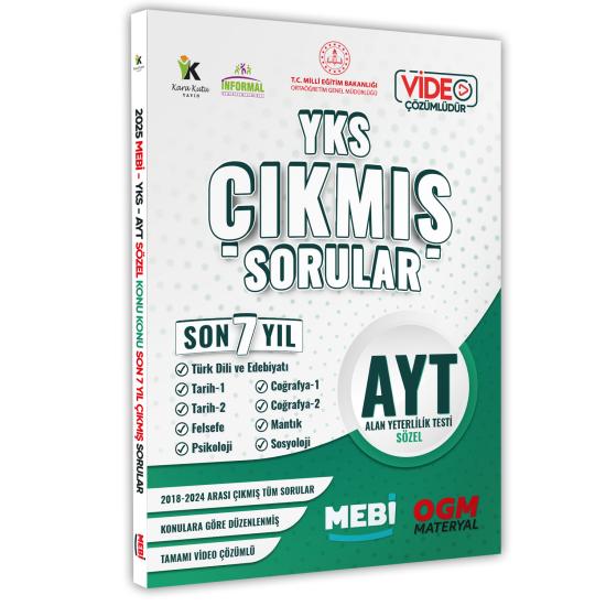 2025 YKS-AYT SÖZEL MEBİ Yeni Nesil Çıkmış Soru Bankası Konu Konu Son 7 Yıl Video/PDF Çözümlü