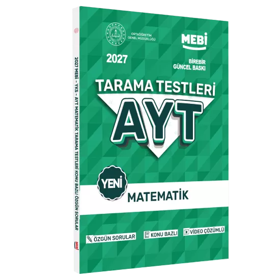 2027 YKS-AYT MEBİ-OGM Matematik Özgün Tarama Testleri Kitabı A4 Boyut Renkli Görsel BASKI ÜCRETİ