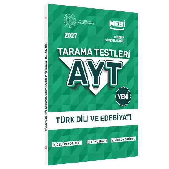 2027 YKS-AYT MEBİ-OGM Türk Dili Ve Edebiyatı Özgün Tarama Testleri Kitabı A4 Boyut BASKI ÜCRETİ