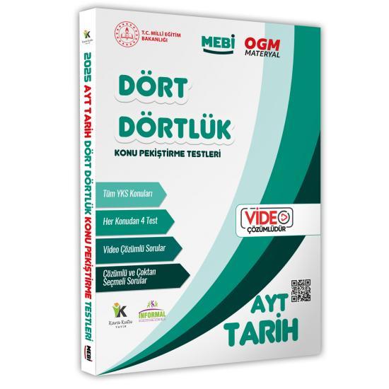 2025 YKS-AYT MEBİ-OGM Dört Dörtlük Tarih Pekiştirme Testi A4 Renkli Soru Bankası Video Çözümlü