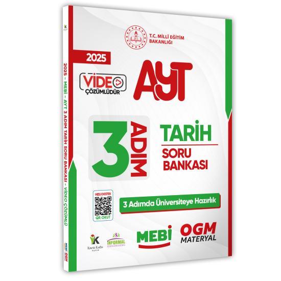 2025 AYT MEBİ-OGM 3 ADIM Tarih Soru Bankası RENKLİ A4 Boyut Video Çözümlü (Karakutu Katkılarıyla)