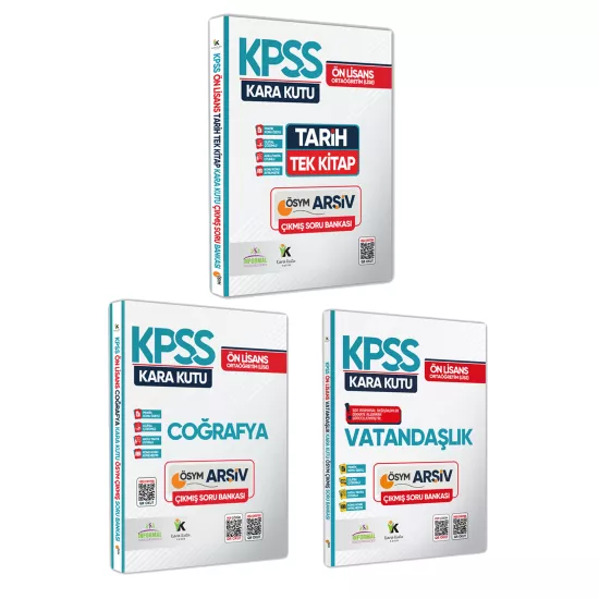 KPSS Önlisans/Ortaöğretim Kara Kutu Genel Kültür TEKLİ KİTAP SET Çıkmış Soru Bankası Dijital Çözümlü