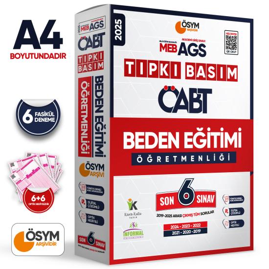 2025 MEB-AGS ÖABT Beden Eğitimi Öğretmenliği ÖSYM Tıpkı Basım 6lı Deneme Paketi Dijital Çözümlü