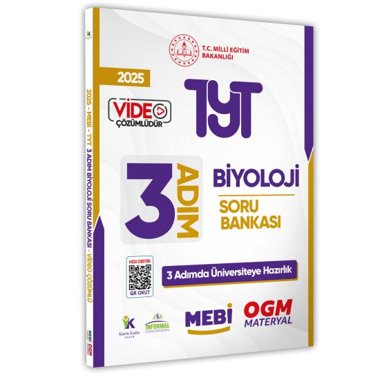 2025 TYT MEBİ-OGM 3 ADIM Biyoloji Soru Bankası RENKLİ A4 Boyut Video Çözümlü (Karakutu Katkılarıyla)