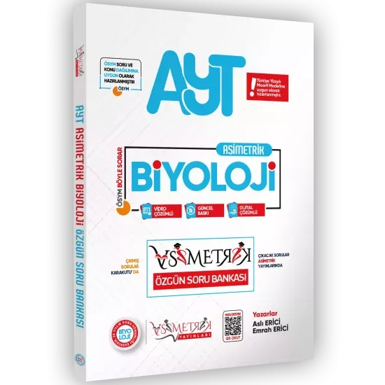 2026 YKS-AYT Asimetrik BİYOLOJİ Özgün Soru Bankası Yeni Nesil Dijital Çözümlü Asimetrik Yayınları