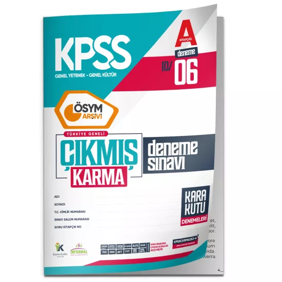 2026 KPSS ÖSYM Arşivi Çıkmış Soru Karma Genel Yetenek Genel Kültür D. Çözümlü Deneme 10/6.Kitapçık