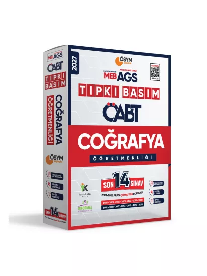 2027 MEB-AGS ÖABT Coğrafya Öğretmenliği ÖSYM Tıpkı Basım 14lü Deneme Paketi Dijital Cevaplı