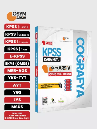2026 KPSS COĞRAFYA’nın Kara Kutusu ÖSYM Çıkmış Soru Havuzu Bankası Konu Özetli Dijital Çözümlü