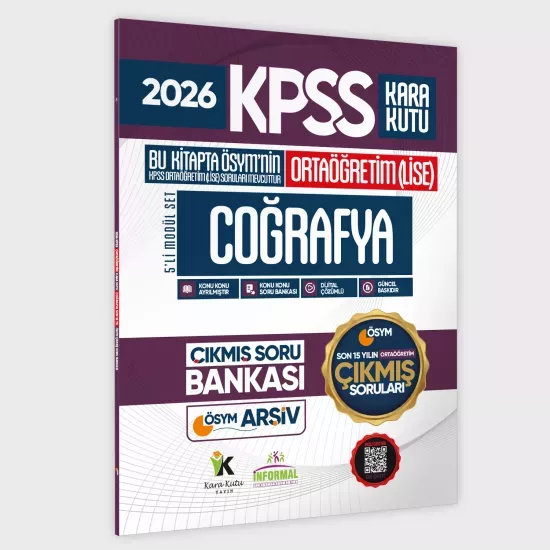 2026 FULLOrtaöğretim KPSS Coğrafya Kara Kutu ÖSYM Çıkmış Soru Bankası Son 15 Yıl(Sadece Ortaöğretim)