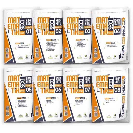 2026 DGS MATEMATİK Kara Kutu 8li Fasikül SETİ ÖSYM Çıkmış Soru Bankası Çözümlü Modüler PAKET