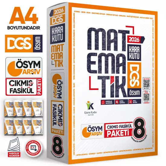 2026 DGS MATEMATİK Kara Kutu 8li Fasikül SETİ ÖSYM Çıkmış Soru Bankası Çözümlü Modüler PAKET