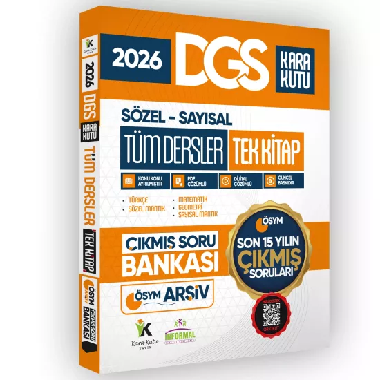 FULL DGS TÜM DERSLER TEK KİTAP Kara Kutu ÖSYM Soru Havuzu Çıkmış Soru Bankası Dijital Çözümlü