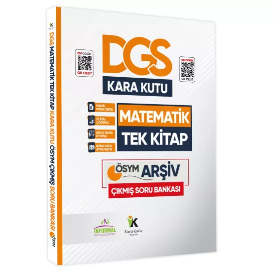 DGS Matematik Kara Kutu TEK KİTAP Dijital Çözümlü Konu Özetli ÖSYM Çıkmış Soru Bankası