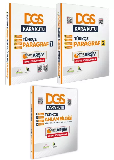 DGS Türkçenin Kara Kutusu Dijital Çözümlü Konu Özetli ÖSYM Çıkmış Soru Bankası 3lü Set Paket