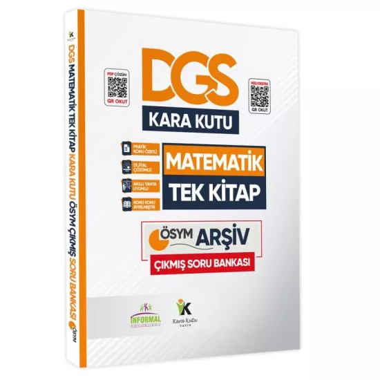 DGS Matematik Tek Kitap Kara Kutusu Konu Özetli Dijital Çözümlü Çıkmış Soru Bankası