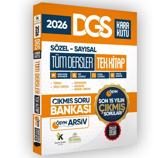 FULL DGS TÜM DERSLER TEK KİTAP Kara Kutu ÖSYM Soru Havuzu Çıkmış Soru Bankası Dijital Çözümlü