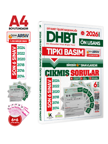 2026 KPSS-DHBT Lisans-ÖnLisans-Ortaöğretim ÖSYM Çıkmış Soru Tıpkı Basım(6+6+6)Kitapçık TG Deneme SETİ