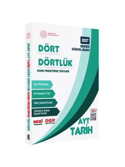 2027 YKS-AYT MEBİ-OGM Dört Dörtlük Tarih Pekiştirme Testi A4 Renkli Soru Bankası BASKI ÜCRETİ
