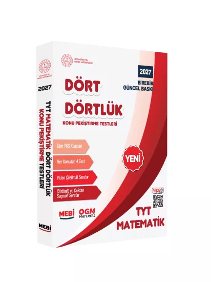 2027 YKS-TYT MEBİ-OGM Dört Dörtlük Matematik Pekiştirme Testi A4 Renkli Soru Bankası BASKI ÜCRETİ
