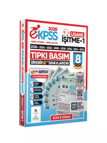 2028 EKPSS Lisans İşitme-1 ÖSYM Çıkmış Soru Tıpkı Basım Soru Kitapçıkları 8li TG Deneme Paketi