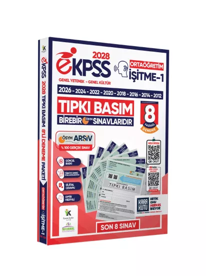 2028 EKPSS Ortaöğretim İşitme-1 ÖSYM Çıkmış Soru Tıpkı Basım Soru Kitapçıkları 8li TG Deneme Paketi