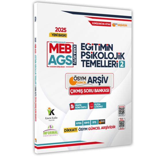 2025 MEB-AGS Kara Kutu Eğitimin Psikolojik Temelleri 2 ÖSYM Çıkmış Soru Bankası Konu Özetli Çözümlü