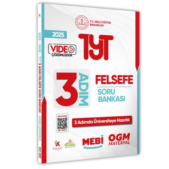 2025 TYT MEBİ-OGM 3 ADIM Felsefe Soru Bankası RENKLİ A4 Boyut Video Çözümlü (Karakutu Katkılarıyla)