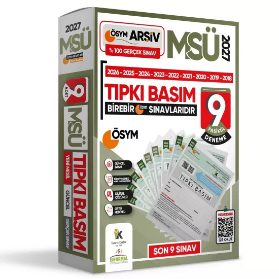 2026 MSÜ ÖSYM Çıkmış Soru Tıpkı Basım 9lu Deneme Paketi Türkiye Geneli Video ve Dijital Çözümlü