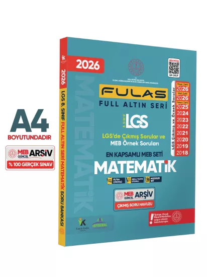 2026 8.Sınıf Full LGS Altın Seri (FULAS) MEB Çıkmış Modüler Soru Bankası Seti Çözümlü SAYISAL SET
