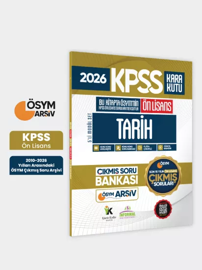 2026 FULLÖnLisans KPSS Tarih Kara Kutu ÖSYM Çıkmış Soru Bankası Son 15 Yıl (Sadece Ön Lisans)