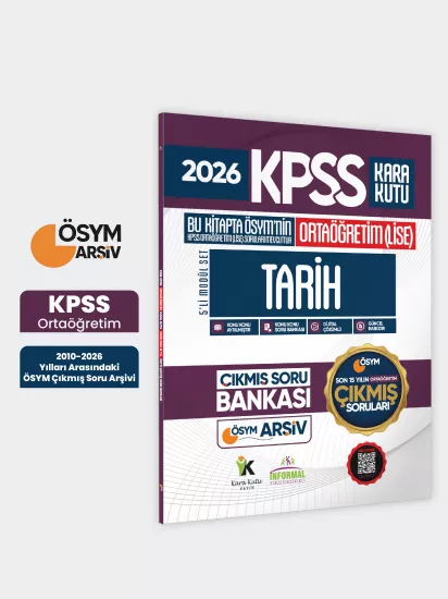 2026 FULLOrtaöğretim KPSS Tarih Kara Kutu ÖSYM Çıkmış Soru Bankası Son 15 Yıl (Sadece Ortaöğretim)