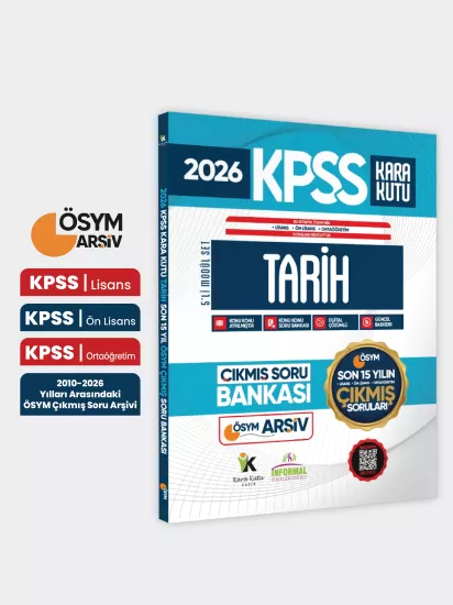2026 FULLKPSS Lisans-Önlisans-Ortaöğretim Tarih’in Kara Kutusu ÖSYM Çıkmış Soru Bankası Son 15 Yıl