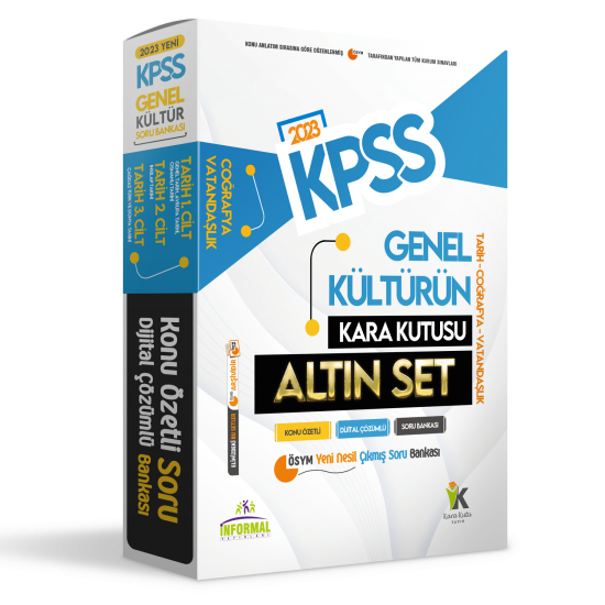 KPSS Kara Kutu Genel Kültür Altın Set Konu Özetli Dijital Çözümlü 5li ÖSYM Çıkmış Soru Bankası