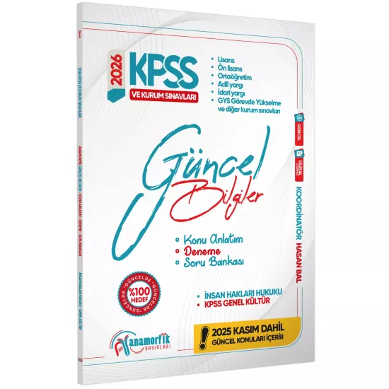 2026 KPSS Genel Kültür/Kurum Sınavları Güncel Bilgiler Konu Anlatım-Deneme-Soru Bankası DijitalÇözüm