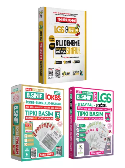 2026 8.Sınıf LGS-İOKBS Tıpkı Basım ve ÖZGÜN Yeni Nesil Deneme Seti 23lü(9+8+6) ALTIN PAKET TG Çözüm