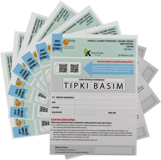 2026 EKPSS Lisans İşitme-1 ÖSYM Çıkmış Soru Tıpkı Basım Soru Kitapçıkları 7li TG Deneme Paketi